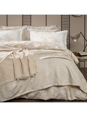 Yataş Bedding Etta Çift Kişilik Fall Winter Çeyiz Seti 8 Parça - Bej