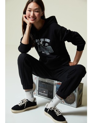 Penti Siyah Crop Snoopy Sweatshirt