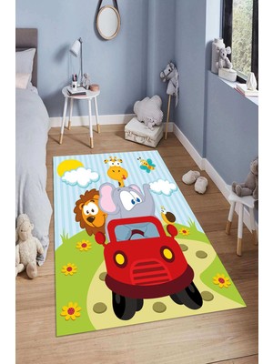 Napoli Home Dijital Baskılı Kaymaz Taban Yıkanabilir Kolay Temizlenir Modern Çocuk Odası Halısı NDÇ-HP-661