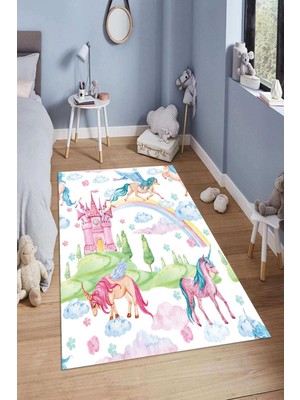 Napoli Home Dijital Baskılı Kaymaz Taban Yıkanabilir Kolay Temizlenir Modern Çocuk Odası Halısı NDÇ-HP-712