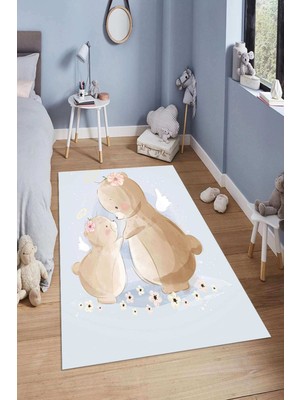Napoli Home Dijital Baskılı Kaymaz Taban Yıkanabilir Kolay Temizlenir Modern Çocuk Odası Halısı NDÇ-HP-717