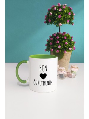 Hedizu Ben Kalp Öğretmenim Öğretmenler Günü Hediyesi Kupa Bardak Yeşil