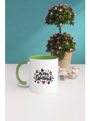 Hedizu Merry Christmas Yılbaşı Hediyesi Kupa Bardak Yeşil