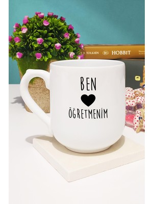 Hedizu Ben Kalp Öğretmenim Öğretmenler Günü Hediyesi Kupa Bardak Oval