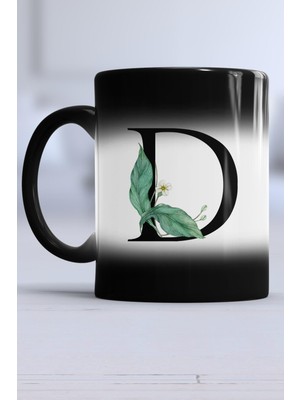 Çiçek Desenli D Harfli Kupa Bardak Sihirli