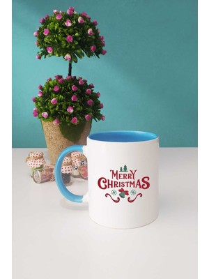 Hedizu Merry Christmas Yılbaşı Hediyesi Kupa Bardak Mavi