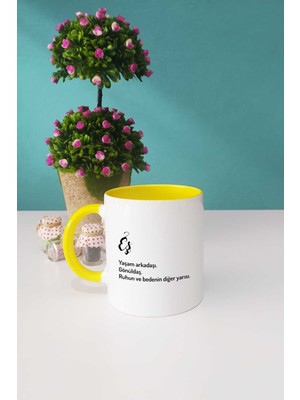 Yıl Dönümü Hediyesi Eş Kupa Bardak Sarı