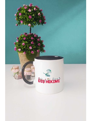 Diş Hekimi Hediye Kupa Bardak Siyah