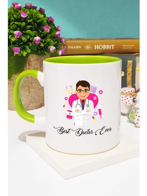 Best Doctor Ever Erkek Doktora Hediye Kupa Bardak Yeşil