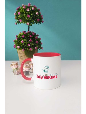 Hedizu Diş Hekimi Hediye Kupa Bardak Kırmızı