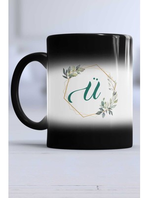 Çiçek Ü Harfli Kupa Bardak Sihirli