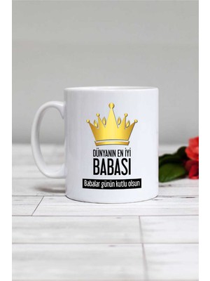 Babalar Günü Hediyesi Kupa Bardak Beyaz