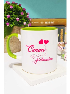 Canım Öğretmenim Tasarımlı Öğretmenler Günü Hediyesi Kupa Bardak Yeşil