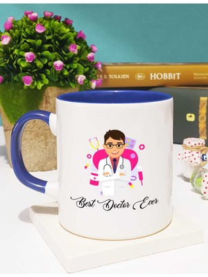 Best Doctor Ever Erkek Doktora Hediye Kupa Bardak Lacivert