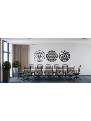 Essart Design 3 Parça Kutsal Geometrik Lazer Kesim Tablo