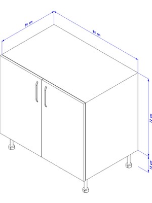 Modüler Mutfak Mutfak Altdolabı 90 cm