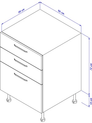 Moduler Mutfak Çekmece 60 cm