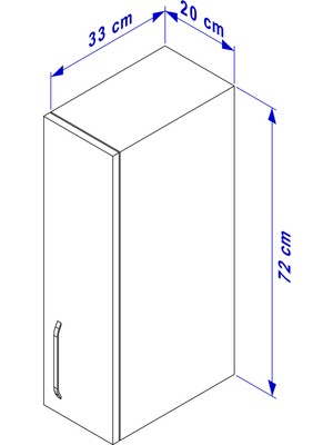 Modüler Mutfak Üst Dolabı 20 cm