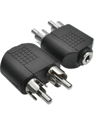 BK Teknoloji Yüksek Performanslı 2 RCA Erkek to 3.5 mm Aux Stereo Dişi Ses Ayırıcı Adaptör Pratik Çözüm