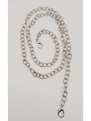 Angel Çanta Aksesuar Gümüş Yuvarlak Model Ince Kancalı Çanta Zinciri 120 cm