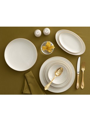 English Home Torino Bone Porselen 54 Parça Yemek Takımı 12 Kişilik Gold