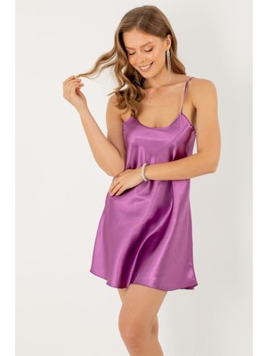 Miorre Ince Askılı Mini Saten Gecelik