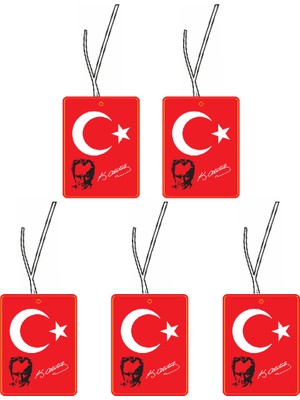 Jet Hızında 5'li Set Atatürk'lü Türk Bayrağı Özel Kesim Yoğun Esanslı Oto Kokusu