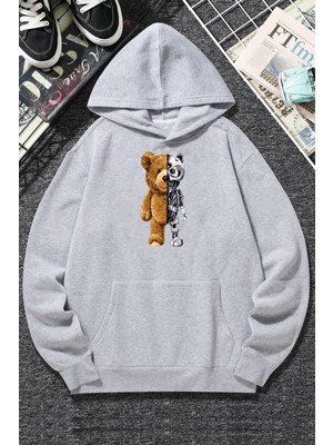 Unisex Boys Bear Baskılı Sweatshirt