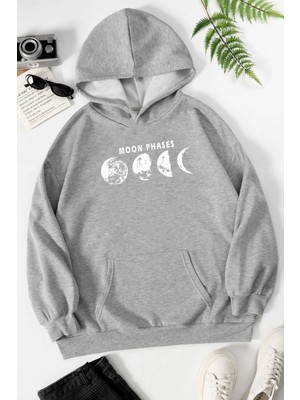 Trendypassion Unisex Moon Phases Baskılı Sweatshirt