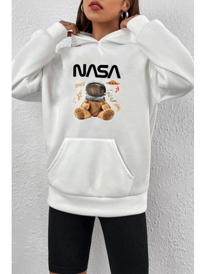 Trendypassion Unisex Nasa Bear Baskılı Sweatshirt