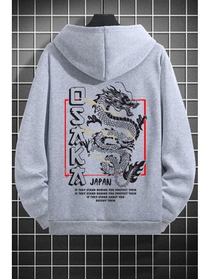 Unisex Osaka Baskılı Kapüşonlu Sweatshirt