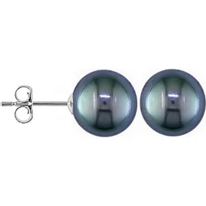Modern Takı Gri İnci Gümüş Küpe Modern 10 mm