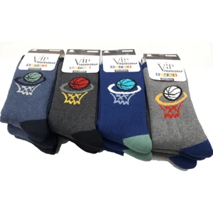 Trendcorap Vip Serisi 12 Çift Pamuklu Kışlık Kalın Havlu Erkek Çocuk Soket Çorap 3-4 Yaş