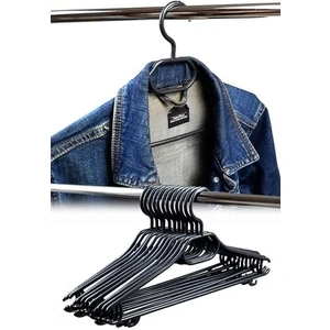 Elbise Askısı   38CM 12 Adetli Set Siyah