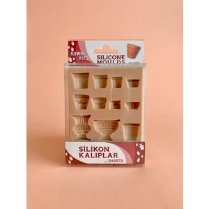 HOBİ MARKET ART Silicone Moulds Silikon Epoksi,hamur ve Polimer Kil Kalıbı Flower Pots