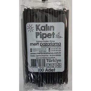 Burpak Frozen Pipet Siyah 100 Adet x 22 cm