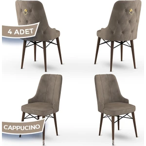 Concept Pare Serisi, 1.sınıf Babyface Ithal Kumaş, 4 Adet Sandalye, Ceviz Gürgen Ayak, Gold Halkalı