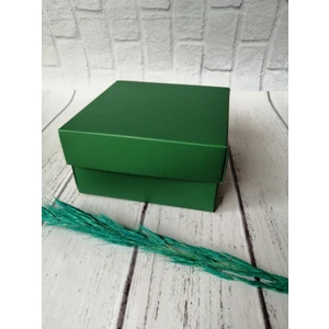Tuğset Etiket Yılbaşı Hediye Kutusu/hediye Kutusu /karton Kutu /yeşil Kutu 11,5X11,5X6CM 10 Adet