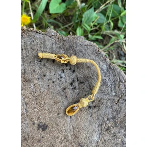 Yaldızlı Gümüş Hardal Taşlı Tek Sallantılı Tesbih Püskülü