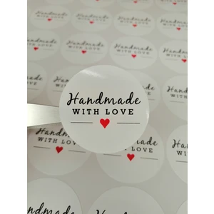 Tuğset Etiket Hand Made With Love Opak Etiket 70 Adet Sticker