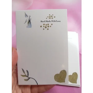 Tuğset Etiket Toka Kartı  Hand Made Wit Love Temalı Kart  50 Adet