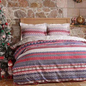 Karaca Home New Year Yeni Yıl Paolo Lacivert %100 Pamuk Flanel Tek Kişilik Nevresim Takımı