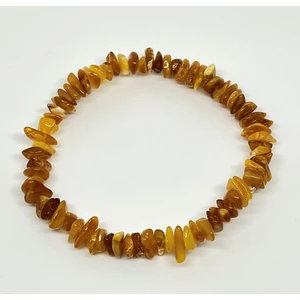 Tesbihci Efendi Damla Kehribar Yetişkin Antik Altın Rengi Lastikli Bileklik