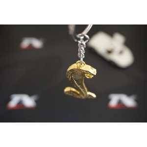 DK Tuning Ford Mustang Shelby Kobra Süper Snake Logo Gold Metal Çift Yön Anahtarlık