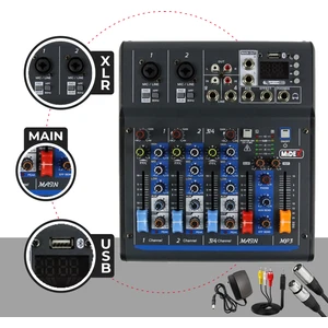 MDX-45S Ses Mikseri Stüdyo Kayıt Için 4 Kanal Ses Kartlı +48V Phantomlu Kayıt Mikseri