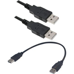 30CM USB Erkek Erkek Kablo - Siyah Renk - Iki Ucu USB Erkek Kablo