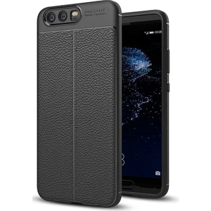 Huawei P10 Leather Serisi Tpu Silikon Kılıf - Siyah