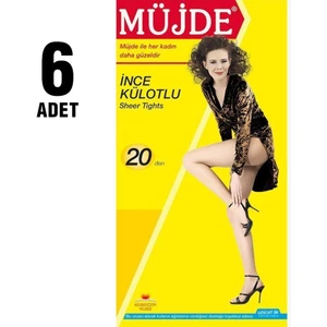 20 Den Sarı Kutu Ince Külotlu Çorap 6'lı