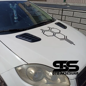 STS Oto Aksesuar Fiat Linea Uyumlu Piano Black Kaput Üstü Havalandırma Izgarası