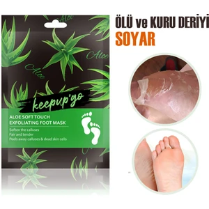 Keepupgo Aloe Soft Ayak Soyucu Çorap Ölü Derileri Soyan Soyulabilen Ayak Çorabı Peeling Maskesi